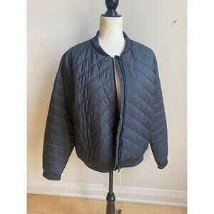 TENTREE BNWOT women black short chevron puffy jacket sz Xlarge bomber